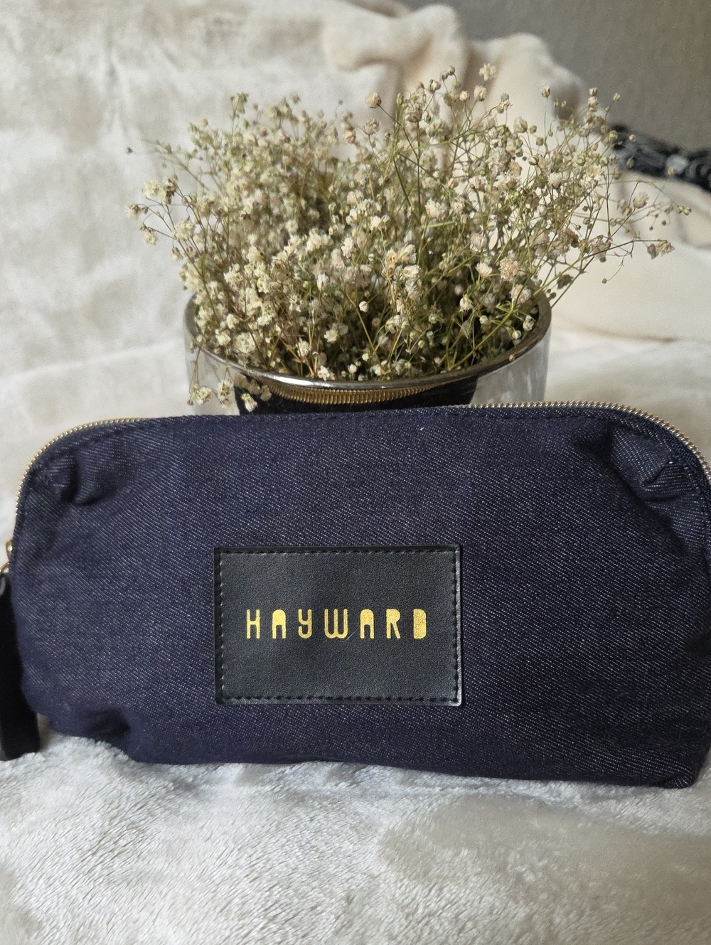 Hayward Denim Amenity Makeup Travel Pouch. NWOT.